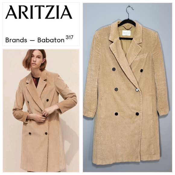 Aritzia 1-01 Babaton Size S Dahl Jacket Tan Corduroy Collared
